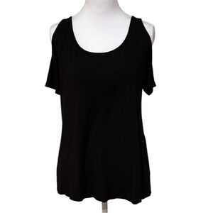 Self Esteem Black Cold Shoulder Blouse